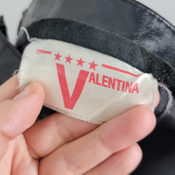 Valentina Vintage Leather Skirt Lined Black A-Line Classic Zipper Womens Retro - Picture 9 of 9